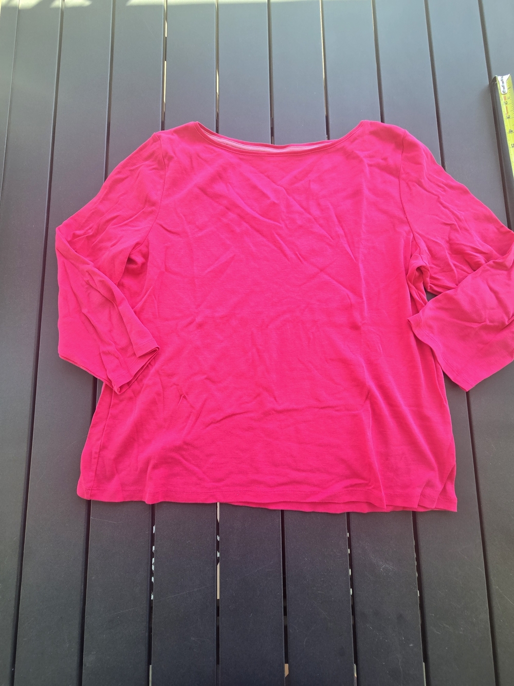 Talbots Pink Boat Neck 3/4 Sleeve Cotton Tshirt Sz XL
